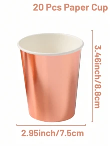 100 pezzi Bicchieri di carta color oro rosa, bicchieri di carta monouso multifunzione per bevande, succhi, latte, adatti per matrimoni, compleanni, festa di nascità, adatti per vari temi di feste, picnic, campeggio, uso domestico in cucina, stoviglie da ristorante e posate monouso per feste. - oro rosa - Visualizzare 2