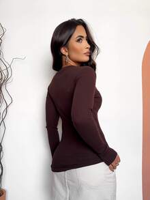 T-shirt Manga Longa Marrom