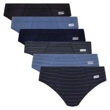 Kit 9 Cuecas Lupo Adulto Slip Algodão Sortidas Clássica - Multicor (sem Branco) - Visão 3
