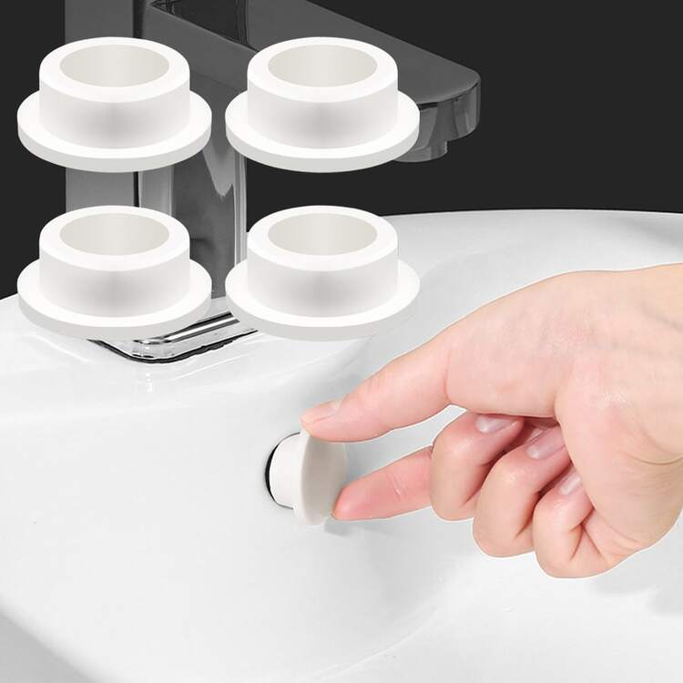 1/2/4 piezas Cubierta del rebosadero del fregadero, Agujero del fregadero de cocina y baño, Tapón del fregadero, Cuando sube el nivel del agua, Agua del rebosadero, Tapón para la cubierta del desagüe de la bañera - Multicolor - Añade 1