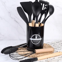 12pcs/Set Non-Stick Cookware Set Include Spatula, Ladle, Soup Spoon And Storage Bucket