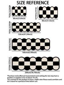 1pc Silicone Bathroom/Kitchen Mat, Black & White Patchwork Pattern, Lightweight, Cushioned, Anti-Fatigue, Water-Absorbent, Non-Slip, Suitable For Kitchen, Bathroom, Entryway, Laundry Room, Luxury Minimalist Style