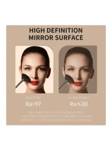 LED Makeup Mirror, Portable Foldable Vanity Mirror, 3-Color Lighting, Dimmable Touch Screen, Compact Cosmetic Mirror