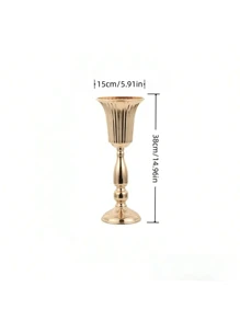 2 件金色花瓶，适合中央桌面装饰 - 金属桌面花架、婚礼装饰、生日、婚礼、周年纪念仪式、家居装饰