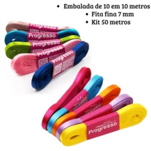 50m Thin Satin Ribbon 7mm Choose Color - 寶藍色 - 查看 3