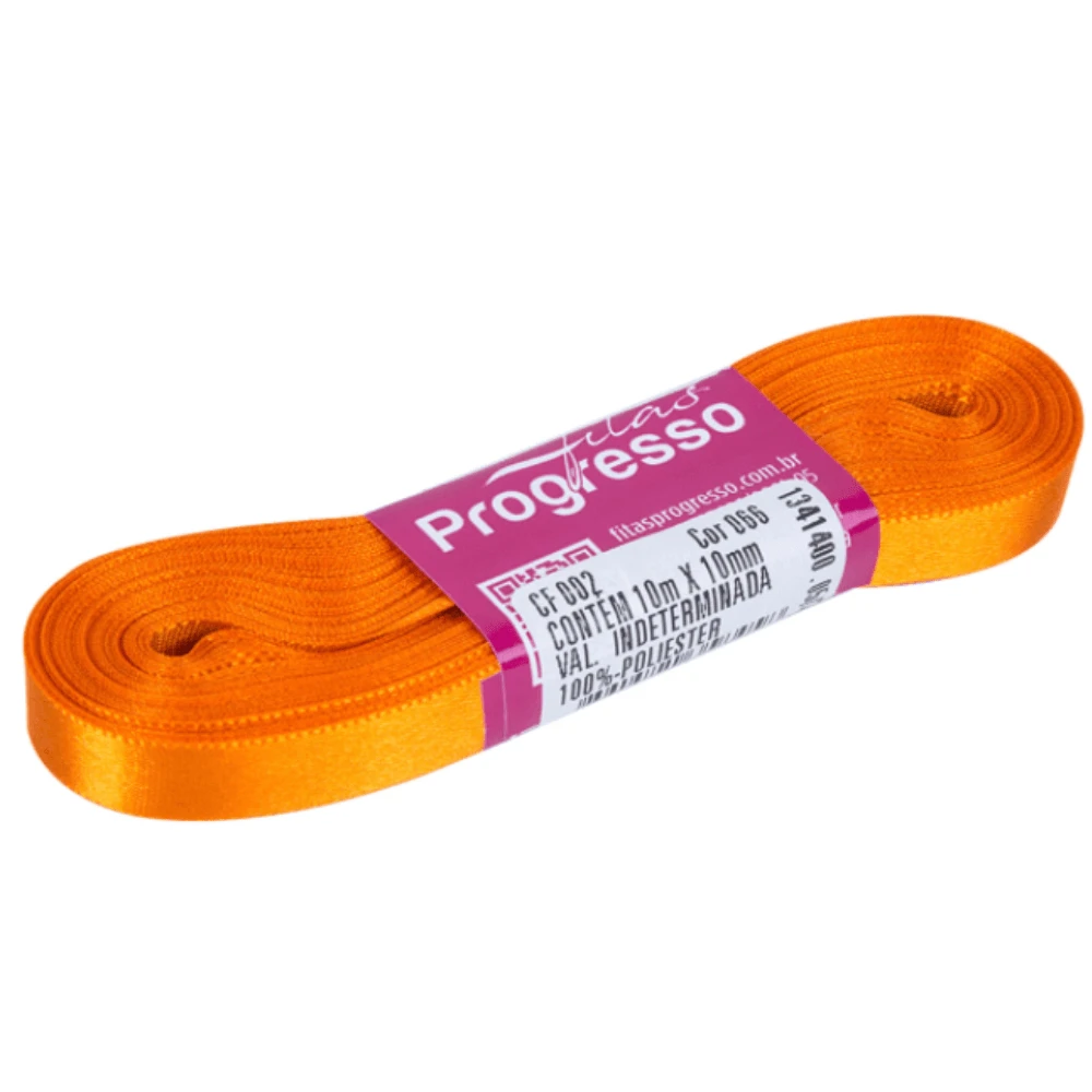 50m Thin Satin Ribbon 7mm Choose Color - 橘色 - 查看 1
