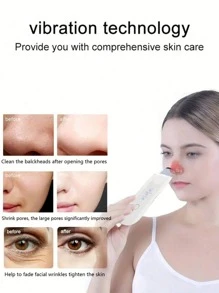 Haut-schaber Gesichts-spatel, Ultraschall-haut-scrubber Gesichtsreinigungs-import & Export-spatelgerät, Gesicht-spatel Haut-spatel Poren-reiniger Mitesser-entfernerwerkzeuge, Für Gesichtstiefenreinigung
