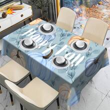 1/20pcs Autumn Rectangular Tablecloth, Beautiful Pumpkin Pattern Print Tablecloth, Suitable For Indoor/Outdoor, Restaurant, Kitchen, Party, Home Decoration And Autumn Gift, Home Decoration, Perfect Protection For Your Tabletop,