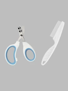 1个不锈钢双孔猫指甲钳，橙色不锈钢材质，美容工具，精准修剪不伤宠物指甲，设计简洁，握感舒适，两种孔径大小适合大猫和小猫，优质材料，易于使用，深度清洁，减少猫咪掉毛。