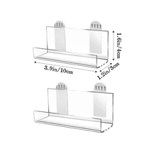 12pcs Vinyl Wall Mount,Acrylic Shelves,Vinyl Shelf,Vinyl Record Wall Mount Display Holder No Screws,Self Adhesive Clear Acrylic Vinyl Record Hangers Stylish Acrylic Album Holder For Home And Office