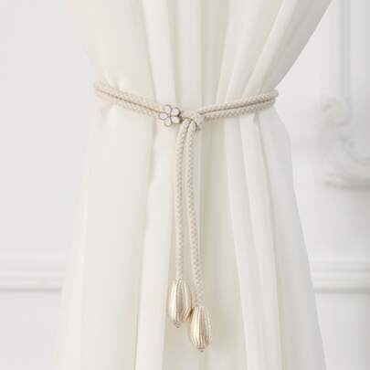 4pcs Curtain Strap Adjustable Rope Modern Simple Gauze Curtain Gathered And Stored Tied Rope Light Luxury Curtain Buckle