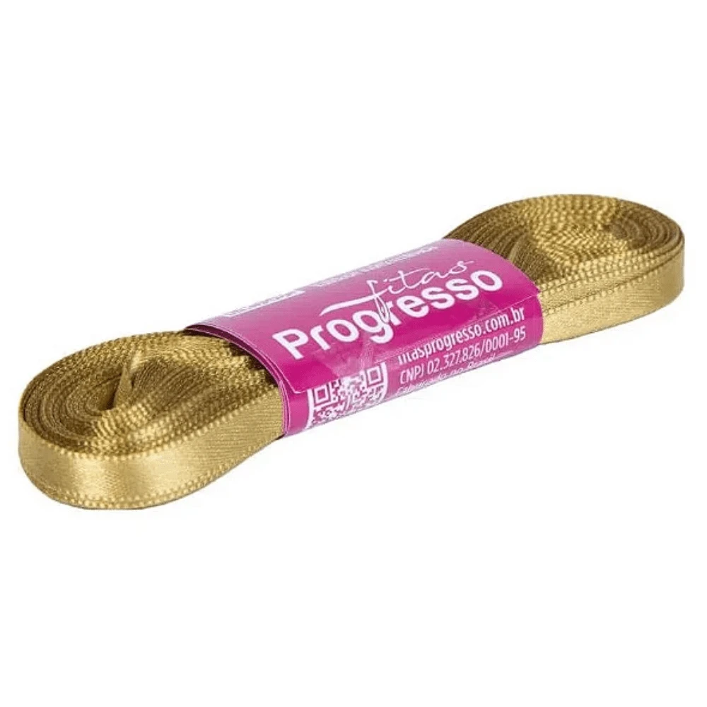 50m Thin Satin Ribbon 7mm Choose Color - 金色 - 查看 1