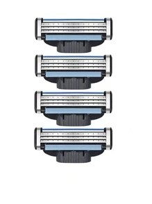 24 Pcs Mach 3 Men's Razor Blades, Replacement Cartridges Compatible With Mach 3 Handle, Triple Blades, Anti-Clogging Design, Soft Lubricating Strip, Suitable For Sensitive Skin