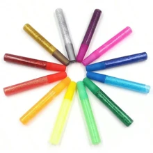 1/3/5pcs Glitter Gel Pens, Colored Glitter Pens, 7-Color Gel Pens In Gold And Silver, Suitable For DIY Crafting And Painting