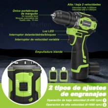 Taladro Atornillador Eléctrico Inalámbrico Sin Escobillas - Verde - Ver 7