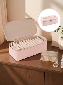 صندوق مجوهرات سفر كبير السعة مع 12 كيس مخمل للمجوهرات، منظم مجوهرات سفر للنساء، صندوق مجوهرات للنساء للعقود والخواتم والأقراط، مناسب كهدية لصديقاتك وأصدقائك والفتيات في المناسبات والأعياد وعيد الأم. منظم تخزين للنساء للسفر والضروريات والعودة للمدرسة والسكن الجامعي وديكور الخريف - متعدد الألوان - مشاهدة 14