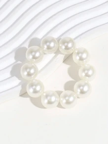 1 Peça Scrunchie de Cabelo com Pérola, Elástico de Cabelo Versátil Estilo Ballet, Suporte de Rabo de Cavalo, Elásticos de Cabelo, Fita de Borracha para Cabelo, Scrunchies, Corda de Cabelo Elástica, Bolinhas de Cabelo