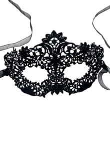 4 件蕾丝面罩，性感黑色蕾丝刺绣眼罩，角色扮演道具面罩，适合万圣节化妆舞会 - 彩色 - 查看 3