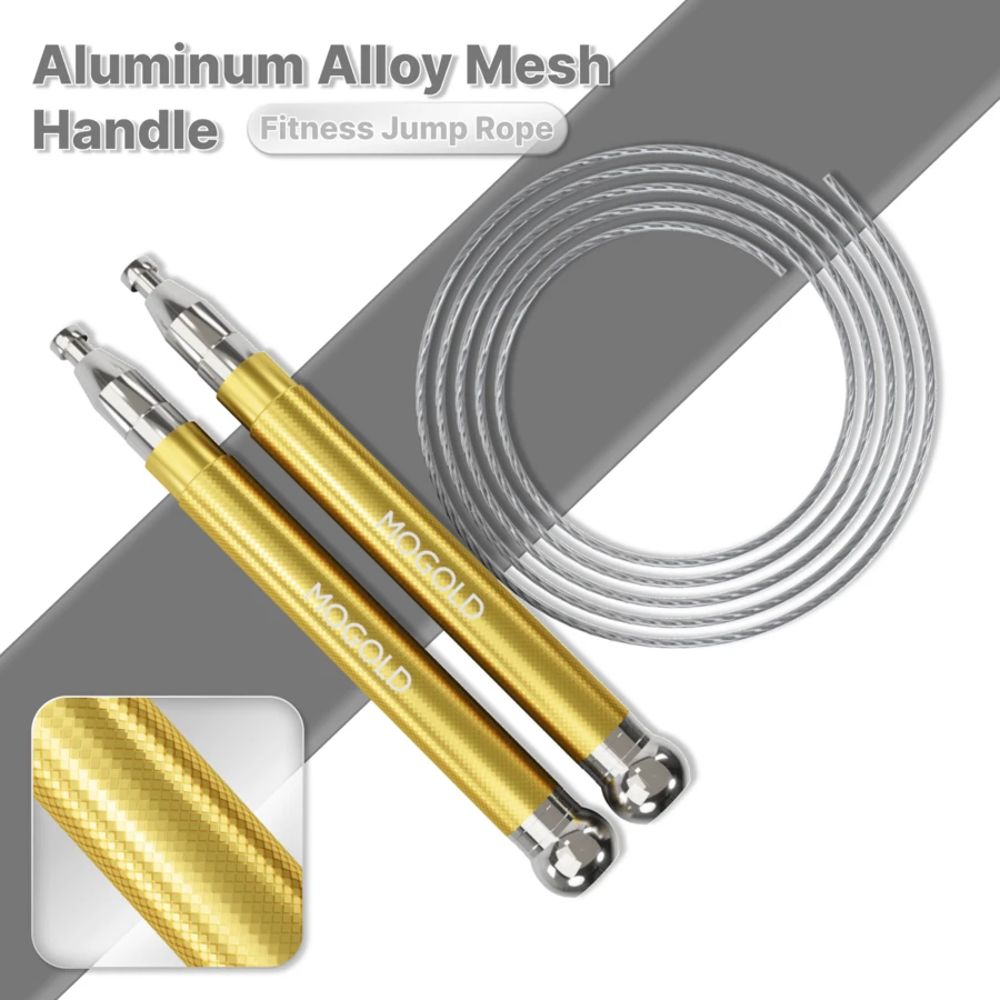 1 Set MOGOLD Aluminum Alloy Textured Handle Professional Skipping Rope, Suitable For Indoor Fitness, Fat Burning, Adjustable For Adults Gym Accessories, Sport, Gym, Home Exercise, Jump Rope, Skipping Rope, Jump Rope - Multicolor - View 1