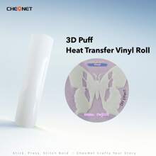 CHEONET 3D 立体压纹热转印乙烯基卷材 - 9.8 英寸 x 5 英尺，1 卷装，熨烫式，适用于 T 恤、包袋和纺织品，耐高温烫金雕刻膜，混色