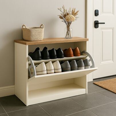 Sapateira Pequena Basculante Baú Para Hall De Entrada Casa Apto Armário Porta Calçados Para Quarto