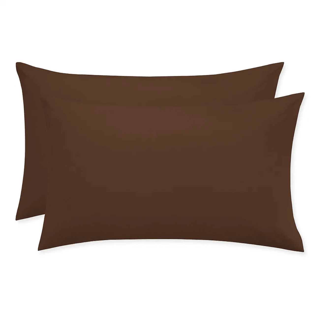 2 Fundas Para Almohada King Size De Microfibra tacto Algodón + bolsita Varios Colores - Café oscuro - Ver 1
