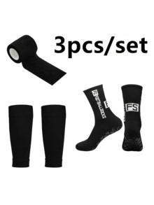 3-Piece Football Accessories Set, 1 Pair Sports Shin Guards, 1 Pair Training Socks, 1 Bandage, Anti-Slip Sports Protection, Suitable For Football, Basketball And Other Sports - Multicolor - View 17