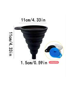 1pc Car Engine Oil Funnel, Car Universal Silicone Liquid Funnel, Foldable Portable Car Oil Change Funnel, Telescopic Long Neck Liquid Funnel
