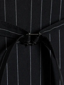 Officeau Men's Old Money Black & White Striped Waistcoat, For Business Formal/ Evening - Black - View 4