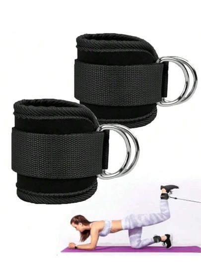 1 Pair Fitness Ankle Straps Adjustable D-Ring Support Cuffs Gym Leg Strength Workouts Pulley With Buckle Sports Guard Abductors