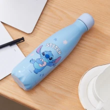 Miniso Disney Stitch 17Oz/500ml Insulated Water Bottle , Keep Warm/Cold 24H, Leak-Proof Vacuum Cup, Double Wall Stainless Steel Water Bottle For Sports, Gym, Travel, And School - Màu xanh lam - Xem 10