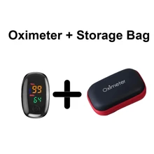 Oxímetro de pulso de dedo, Monitor de frecuencia cardíaca, Monitor de Spo2 con cordón y estuche de almacenamiento