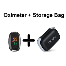 Oxímetro de pulso de dedo, Monitor de frecuencia cardíaca, Monitor de Spo2 con cordón y estuche de almacenamiento
