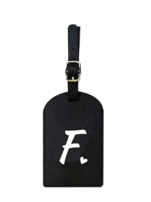 个性化皮革行李牌，可定制A-Z字母，隐私保护套，带名片槽，可爱旅行背包标签，男女通用，适用于宠物包、背包、行李箱、文具包等，旅行必备，适合海滩度假、返校季，是送给家人、朋友和老师的理想礼物，字母印花 - 黑色 - 查看 19