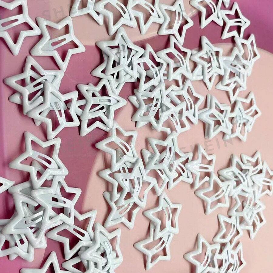 30 Stück weiße Sternhaarclips, modische Mädchen Haarzubehör, süße fünfzackige Sternhaarclips/BB Clips, geeignet für den täglichen Gebrauch, Haarklammern, Haarspangen, Haarclips, Haarspangen, Y2K Accessoires