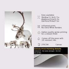 3PCS Winter Christmas Snow Deer Cart Landscape Decoration Hanging Painting Suitable For Living Room, Bedroom, Wall Decoration Painting Nordic Style Canvas Painting Frameless