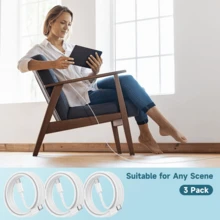 1-3 包 Type-C 转 Type-C 6.6 英尺/200 厘米快速充电数据线，兼容 16/16 Pro/16 Pro Max/16 Plus/15/15 Pro/15 Pro Max/iPad Mini 6/iPad Air 4/iPad Pro，兼容 16、16 Pro Max、15、15 Plus、15 Pro、15 Pro Max，兼容 Redmi，兼容 OnePlus Type C 充电器 - 白色 - 查看 8