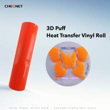 CHEONET 3D 立体压纹热转印乙烯基卷材 - 9.8 英寸 x 5 英尺，1 卷装，熨烫式，适用于 T 恤、包袋和纺织品，耐高温烫金雕刻膜，混色