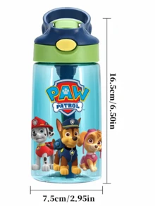 1Pc Paw Patrol 500ml/16oz Party Water Cup Water Bottle Large Capacity With Straw Portable Handle Non-Leaking Water Cup Suitable For Birthday Party Thanksgiving Party Halloween Party Christmas Party (The Lid May Be Random)