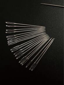 20pcs Pointed Embroidery Needles, 5.1cm Round Head Ribbon Embroidery Needles, Cross Stitch Needles And Hand Sewing Needles