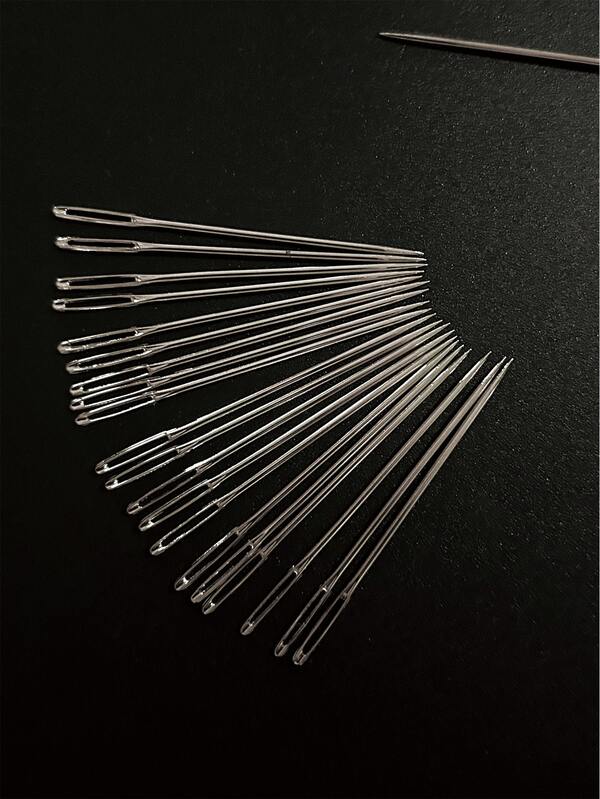 20pcs Pointed Embroidery Needles, 5.1cm Round Head Ribbon Embroidery Needles, Cross Stitch Needles And Hand Sewing Needles
