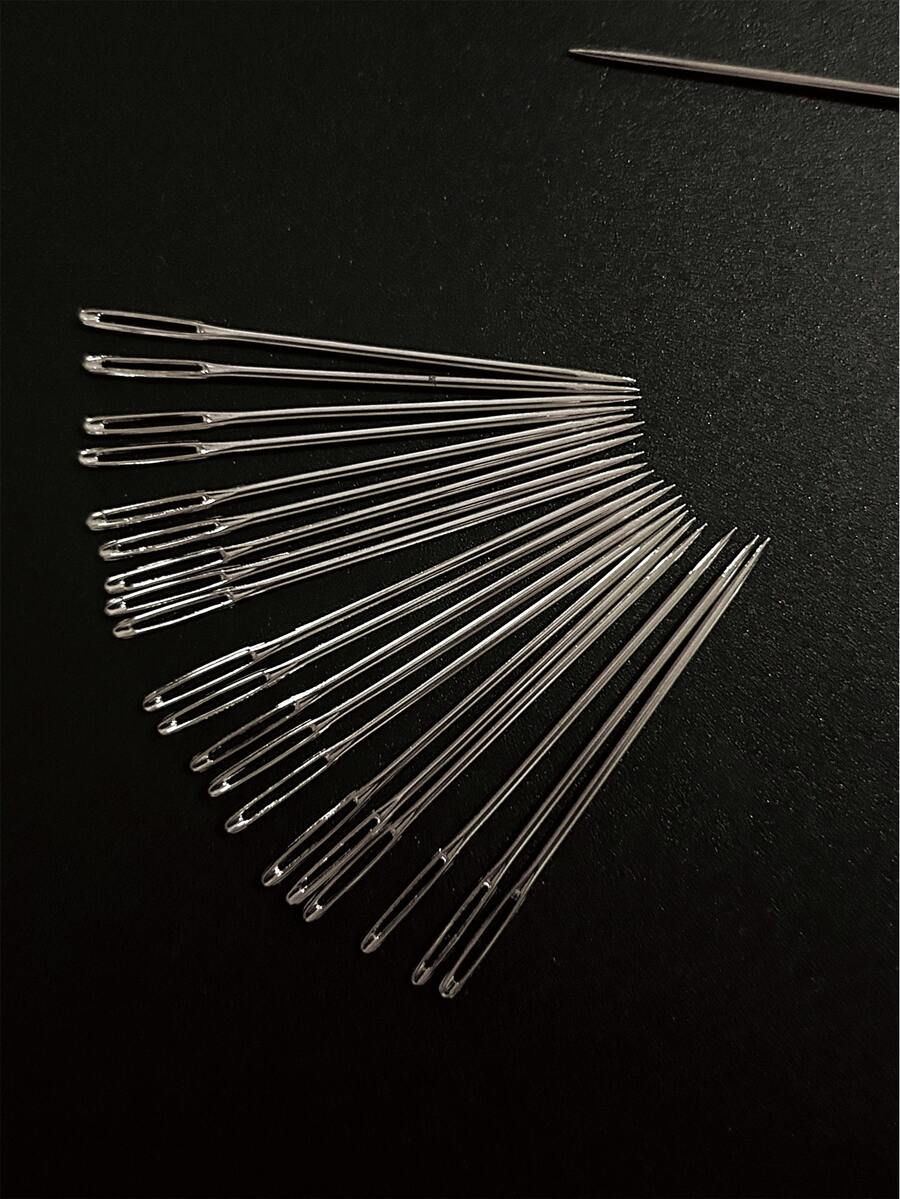20pcs Pointed Embroidery Needles, 5.1cm Round Head Ribbon Embroidery Needles, Cross Stitch Needles And Hand Sewing Needles