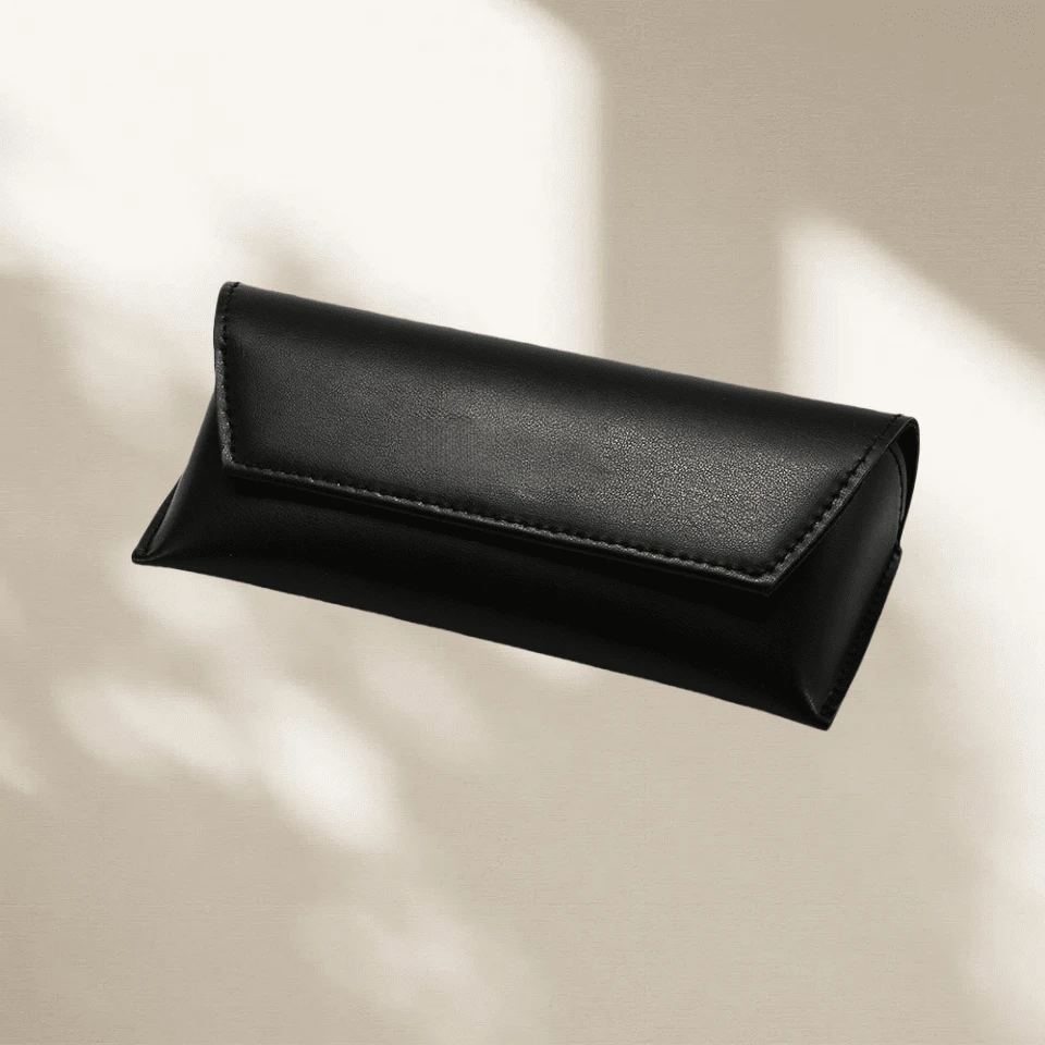 1pc New Style Soft Pressed Button Edged Optical Glasses Case, Portable Sunglasses Box