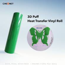 CHEONET 3D Puff Transferfolie Rolle - 25cm x 1,5m 1 Stück, Bügelbild für T-Shirts, Taschen & Textilien, Hochtemperatur-Schaumfolie, gemischte Farben