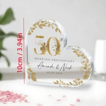Personalized 50th Anniversary Gift, Gold Anniversary Gift, 50th Wedding Anniversary Keepsake Plaque, Gold 50th Anniversary Gift For Couple,Wedding Anniversary Gift For Presents ,Gift For Wife Or Husband - Best Personalized Gifts For Everyone. - 50th Anniversary Golden Wedding Card - View 4