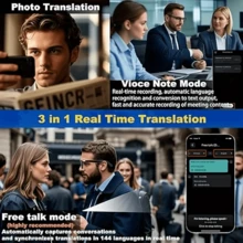AI Translation Smart Glasses, Color-Changing Lenses, Support 160+ Languages Real-Time Translation, Fashionable Audio Glasses, Built-In Microphone And Speaker, Listen To Music And Answer Phone Calls, Touch Operation, Voice Assistant, Call Noise Reduction, Magnetic Charging, Suitable For Sports, Music, Office, Travel - The Ideal Holiday Gift For Both Men And Women! - 銀色 - 查看 8