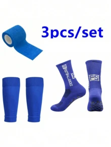 3-Piece Football Accessories Set, 1 Pair Sports Shin Guards, 1 Pair Training Socks, 1 Bandage, Anti-Slip Sports Protection, Suitable For Football, Basketball And Other Sports - Multicolor - View 13