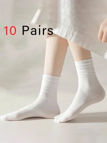 1/10 双纯色图案男女情侣运动袜中筒袜春夏节日礼物（无卡）