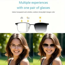 AI Translation Smart Glasses, Color-Changing Lenses, Support 160+ Languages Real-Time Translation, Fashionable Audio Glasses, Built-In Microphone And Speaker, Listen To Music And Answer Phone Calls, Touch Operation, Voice Assistant, Call Noise Reduction, Magnetic Charging, Suitable For Sports, Music, Office, Travel - The Ideal Holiday Gift For Both Men And Women! - 銀色 - 查看 3