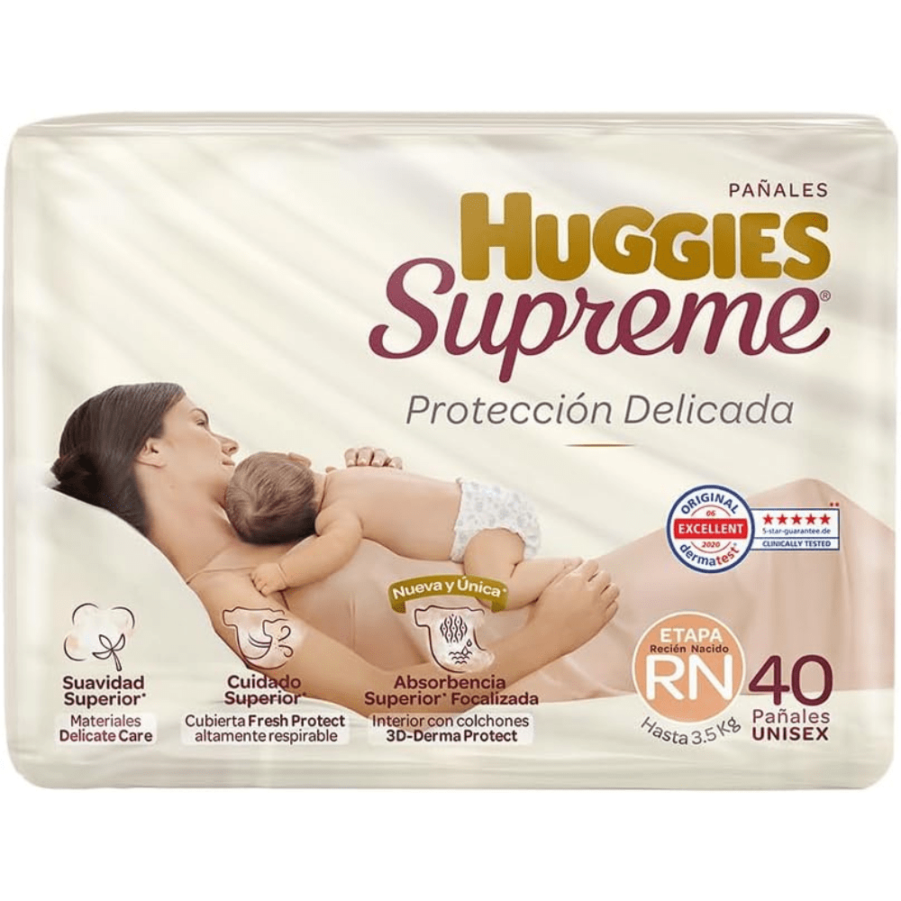 Pañales Desechables Para Bebé Etapa Recién Nacido Unisex 40 Piezas